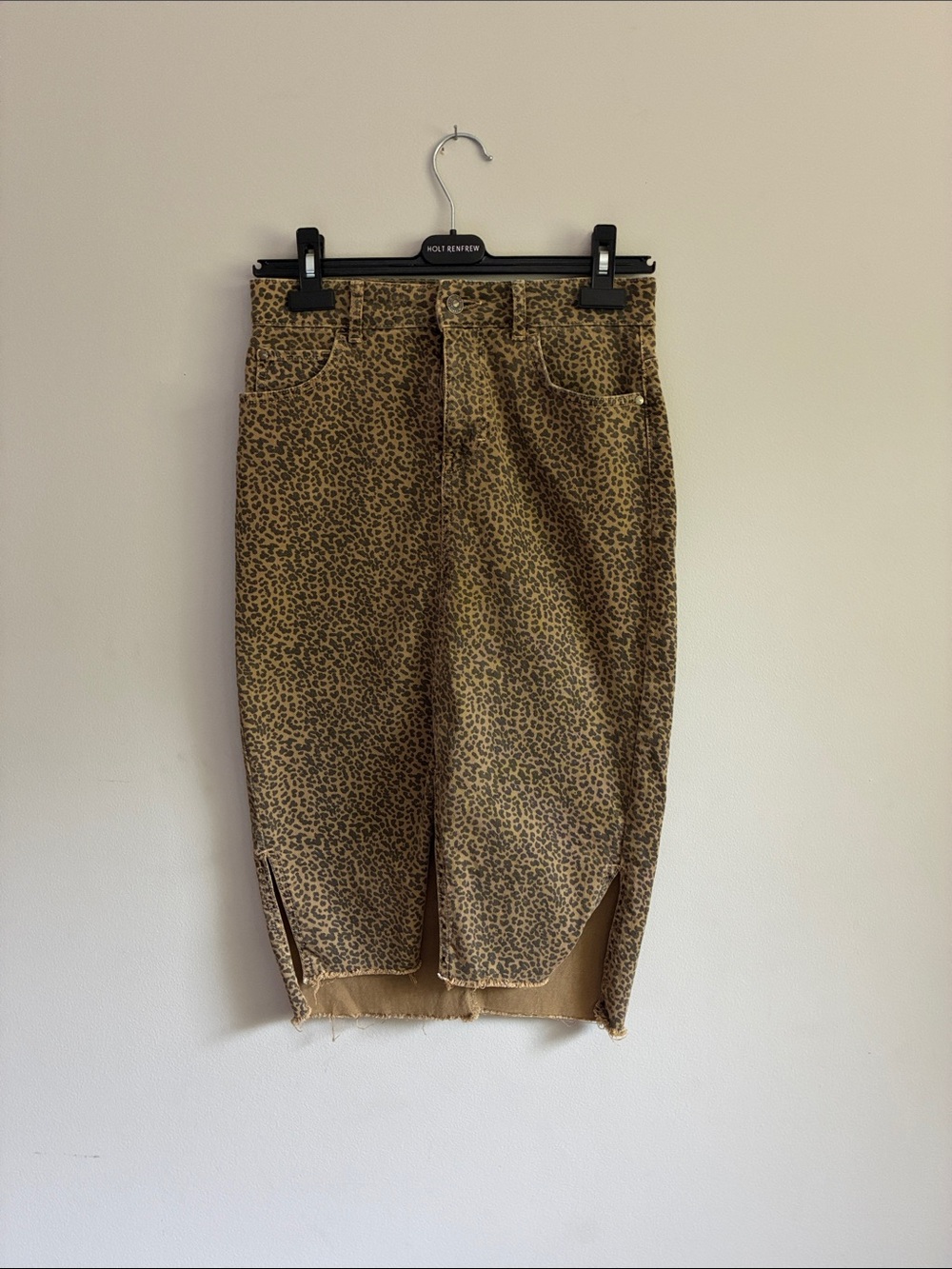 Zara Leopard Print Pencil Skirt - Tan and Black